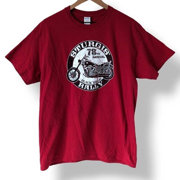 Red Sturgis Motorcycle Rally T-Shirt 78th Annual 2018 Size Large - Picture 1 of 4